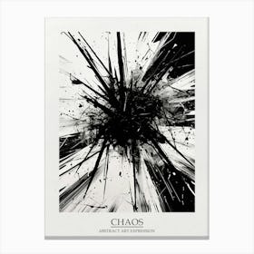 Chaos Abstract Black And White 6 Poster Canvas Print