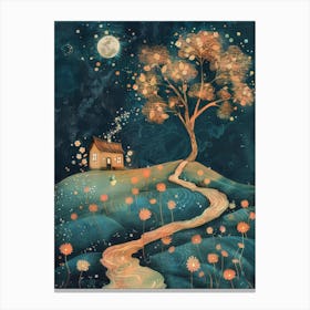 House At Night Canvas Print