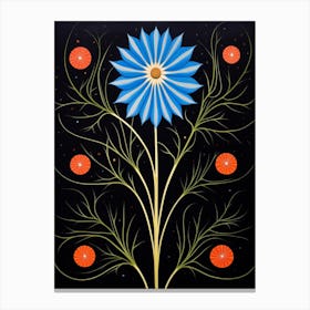 Nigella 5 Hilma Af Klint Inspired Flower Illustration Canvas Print