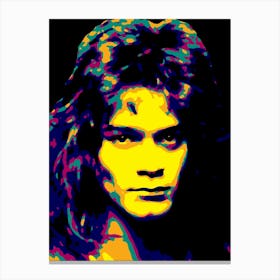 Portrait Eddie Van Halen in Pop Art Illustration Canvas Print