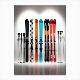 Skis And Poles Canvas Print