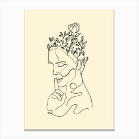 Single Line Drawing Of A Woman Canvas Print