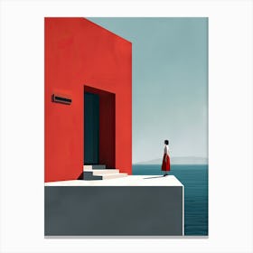Red House, Minimalism Canvas Print