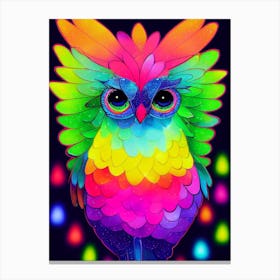 Neon Tropical Bird Canvas Print
