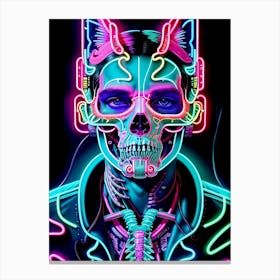 Neon Skull 32 Canvas Print