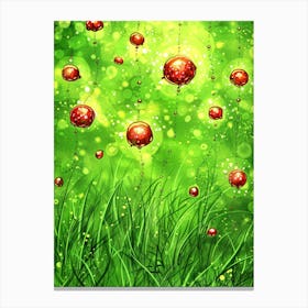 Christmas Tree In The Grass Canvas Print