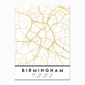 Birmingham England City Street Map Canvas Print