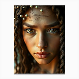 Portrait Of A Woman With Dreadlocks Canvas Print