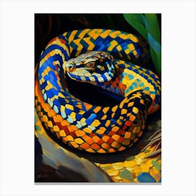 Banded Krait Snake Painting Canvas Print
