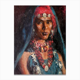 Young Woman With Necklaces, Carlos Abascal Canvas Print
