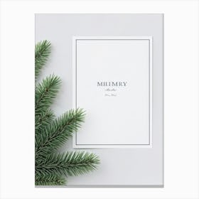 Minimalist Christmas Card Featuring Elegant Subtlety With Delicate White Ornaments Nestled Among T Canvas Print