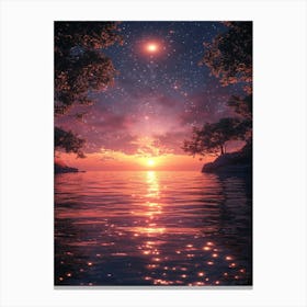 Sunset Over The Water 2 Canvas Print