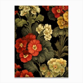 English Primrose 1 William Morris Style Winter Florals Canvas Print