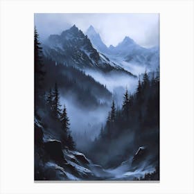 Mountain Landscape Painting Canvas Print