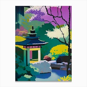 Ryoan Ji Garden, 1, Japan Abstract Still Life Canvas Print