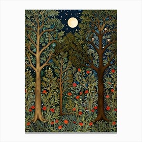 William Morris Moonlight Forest 3 Canvas Print