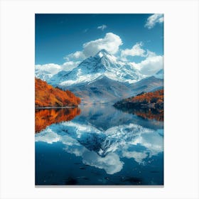 Autumn Mountain Reflected In A Lake Canvas Print