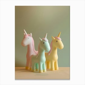Muted Pastels Toy Unicorn Friends Canvas Print