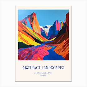 Colourful Abstract Los Glaciares National Park Argentina 1 Poster Blue Canvas Print