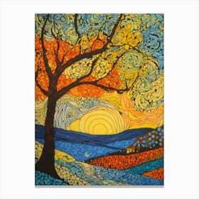 Sunset Tree Canvas Print