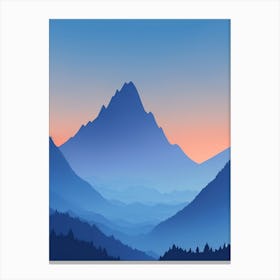 Misty Mountains Vertical Composition In Blue Tone 215 Canvas Print