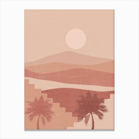 Sand And Palm Trees Canvas Print