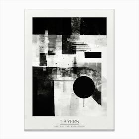Layers Abstract Black And White 8 Poster Canvas Print