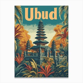 Aihrgdesign A Classic 1960s Travel Poster For Ubud 4 Canvas Print