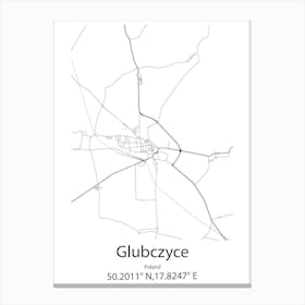 Glubczyce,Poland Minimalist Map Canvas Print