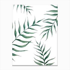 Botanical Watercolor Leaves Canvas Print
