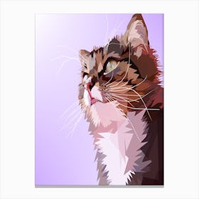 Low Poly Cat Canvas Print