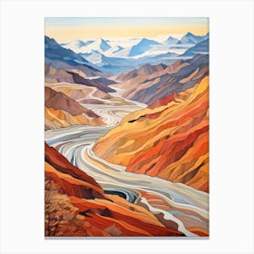 Autumn National Park Painting Aletsch Glacier Switzerland 4 Canvas Print