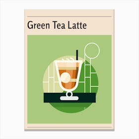 Green Tea Latte Midcentury Modern Poster Canvas Print
