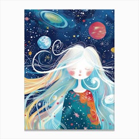 Girl In Space 2 Canvas Print