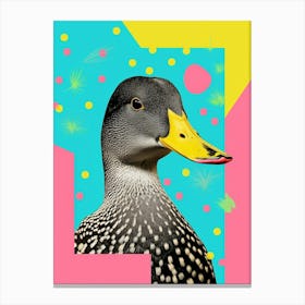 Duck Collage Colourful Geometric 5 Canvas Print