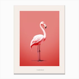 Minimalist Flamingo 1 Bird Poster Canvas Print