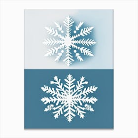 Cold, Snowflakes, Retro Minimal 1 Canvas Print