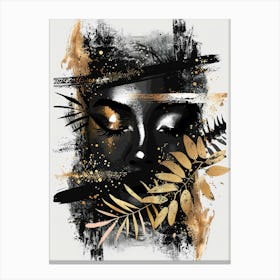 Gold And Black Abstract Painting 13 Canvas Print