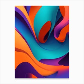 Abstract Colorful Waves Vertical Composition 59 Canvas Print