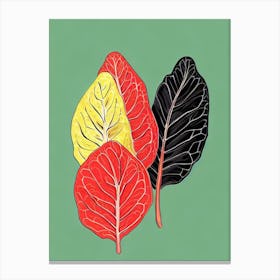 Collard Greens Bold Graphic vegetable Canvas Print