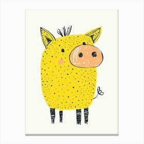Yellow Pig 2 Canvas Print
