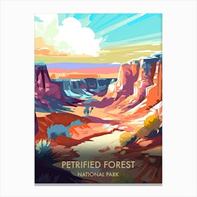 Petrified Forest National Park Travel Poster Illustration Style 3 Canvas Print