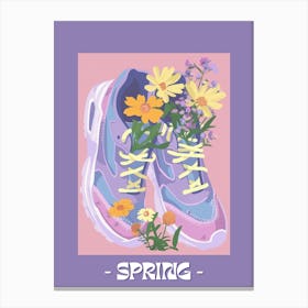 Spring Poster Retro Sneakers With Flowers 90s Illustration 6 Canvas Print