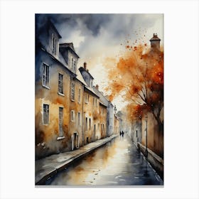 Watercolor Of A Street 12 Canvas Print