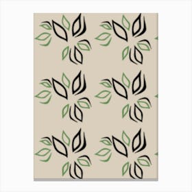 Leaves On A Beige Background Canvas Print