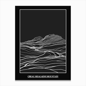 Creag Meagaidh Mountain Line Drawing 2 Poster Canvas Print