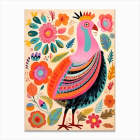 Pink Scandi Turkey 2 Canvas Print