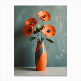 Poppies In A Vase Canvas Print