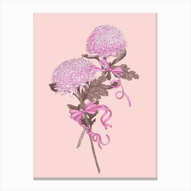 Flower and Ribbon Canvas Print