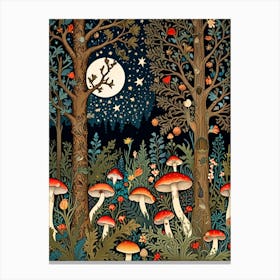 William Morris Mushrooms In The Forest 3 Canvas Print